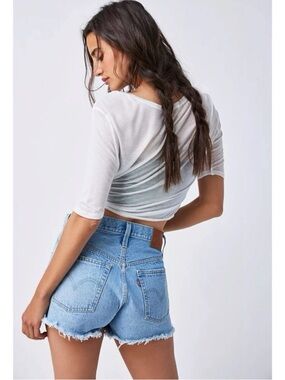Free People Levi’s 501 High-Rise Denim Shorts in Luxor Heat Size 31 Cut Offs